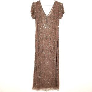 Pisarro Nights Mauve Beaded Maxi Dress
